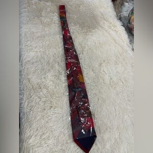 Elegant Red and Black Tie